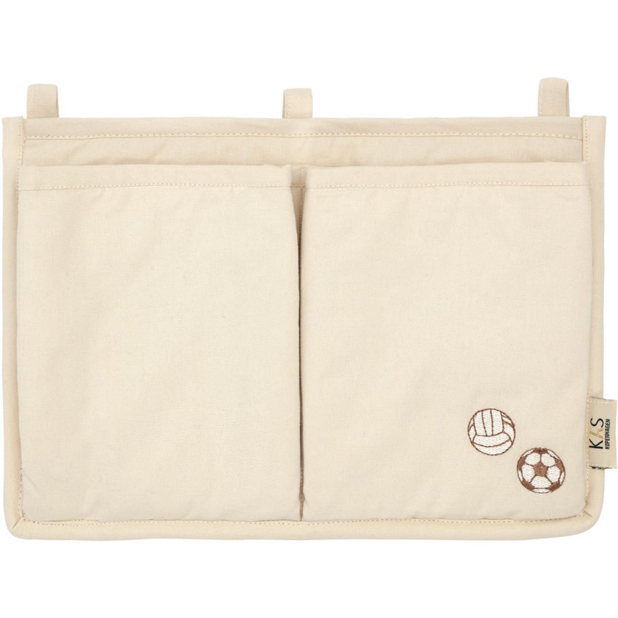KAS Kopenhagen Cream Soccer Embroidered Bed Pocket