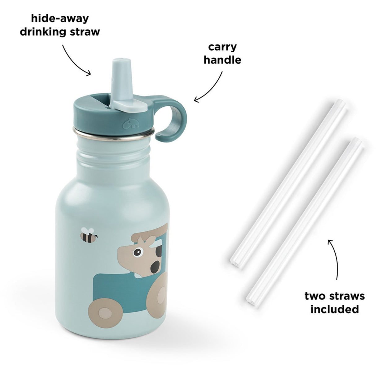DonebyDeer Tiny Farm Blue Bottle Rustfrit Stål 350 Ml