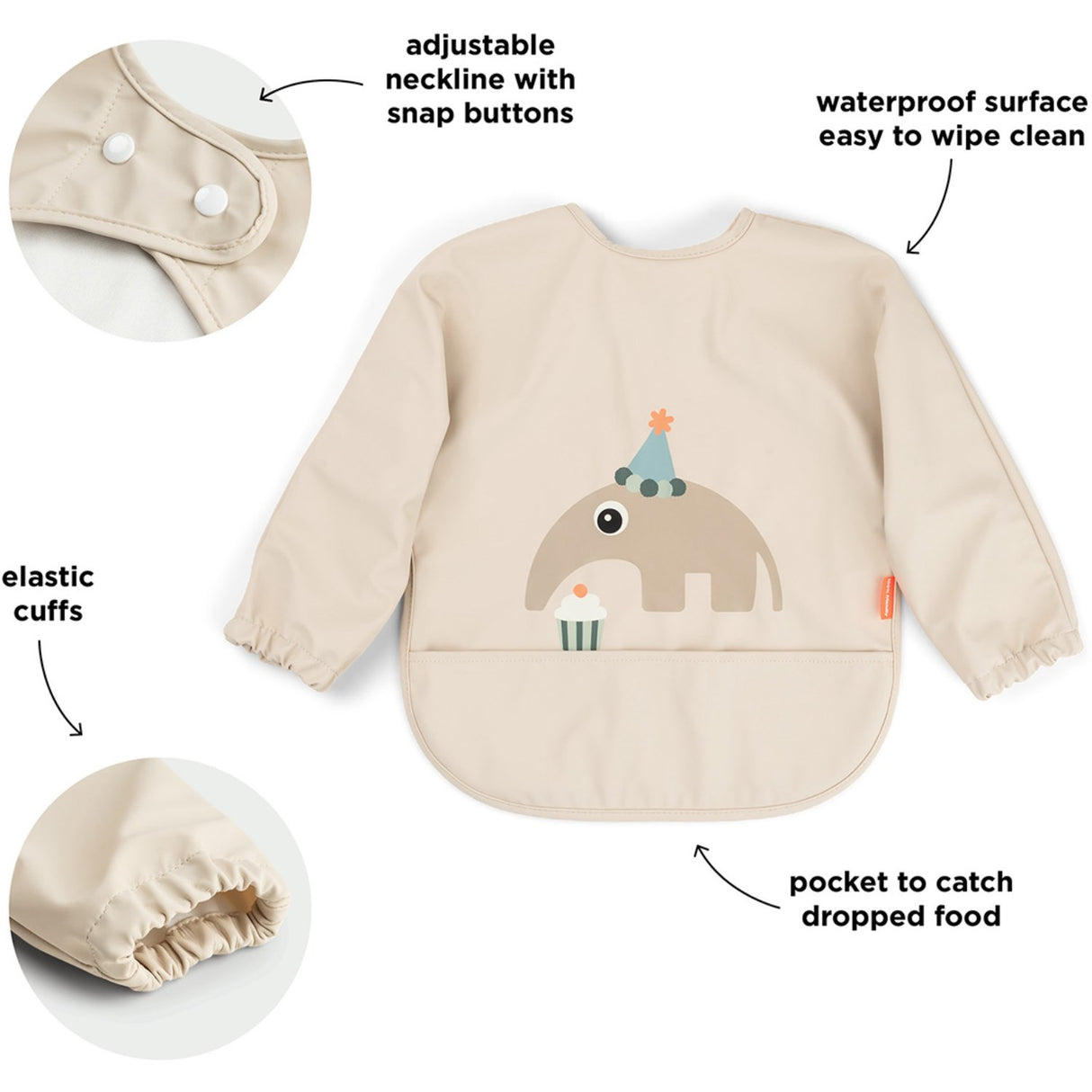 DonebyDeer Celebration Sand Bib With Sleeves Og Lomme