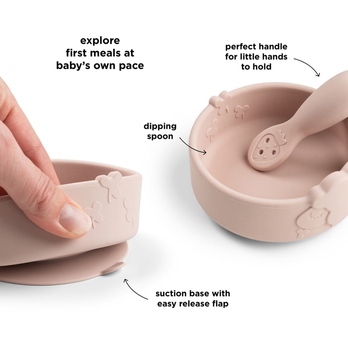 DonebyDeer Sheepy Powder Silicone Stick&Stay Bowl & Babyske