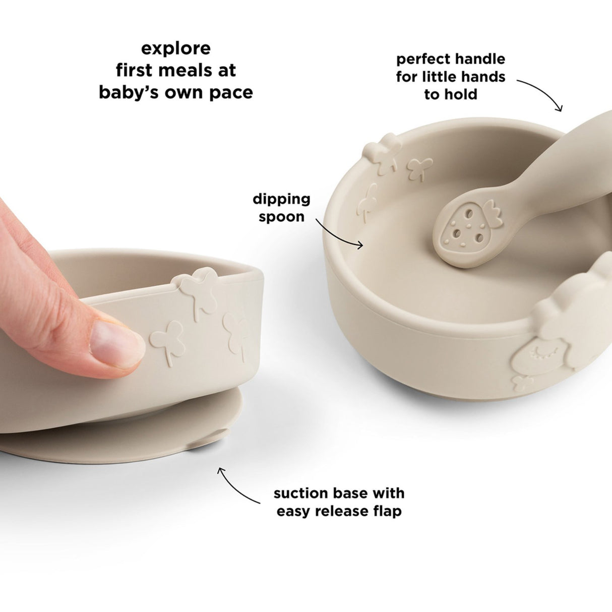 DonebyDeer Sheepy Sand Silicone Stick&Stay Bowl & Babyske