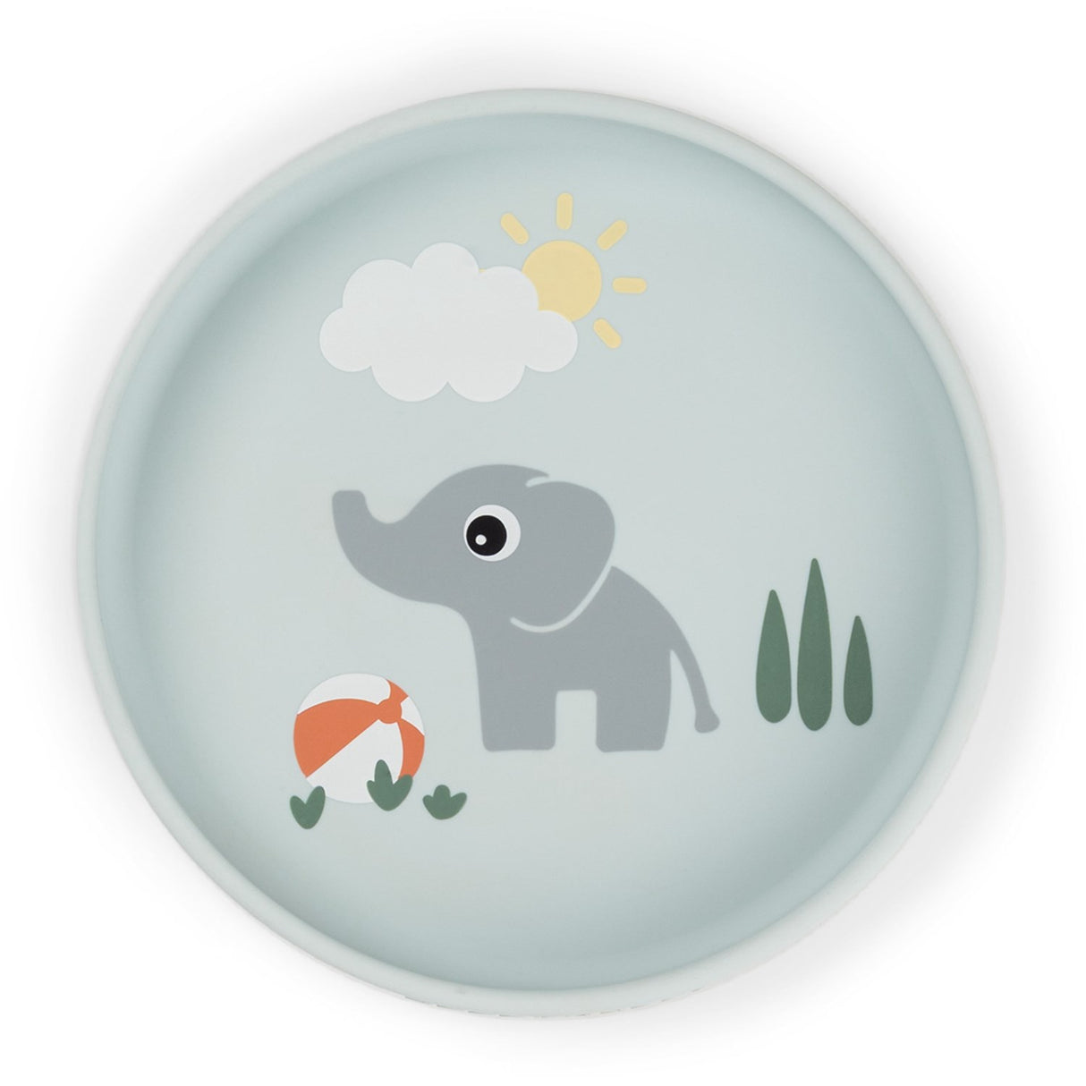 DonebyDeer Playground Blue Silicone Stick&Stay Plate