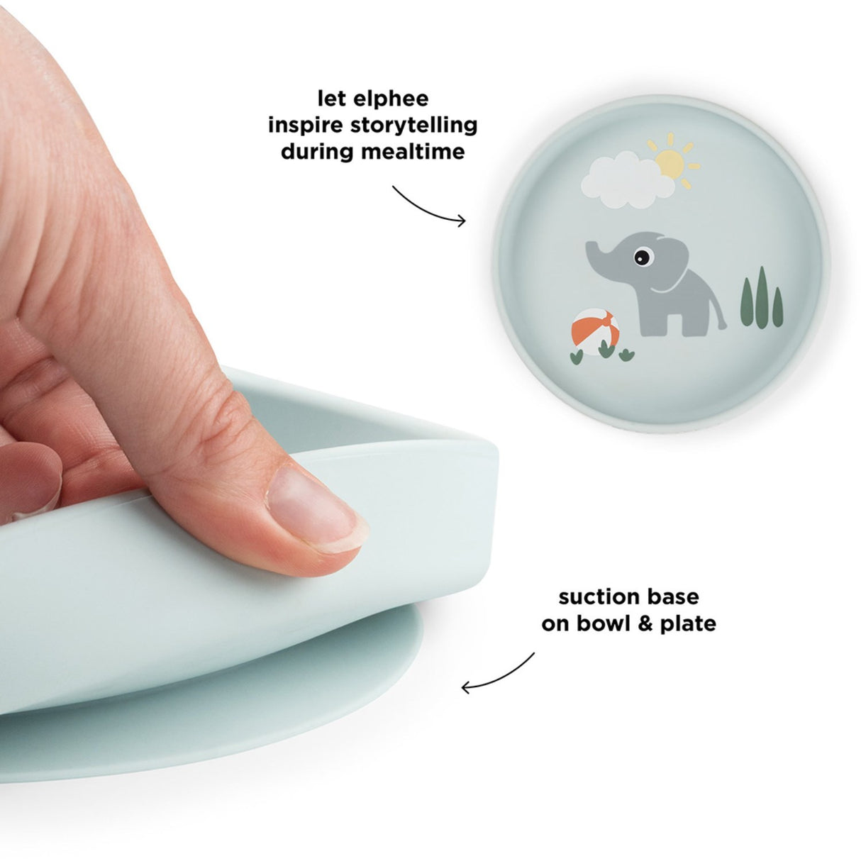 DonebyDeer Playground Blue Silicone Stick&Stay Plate