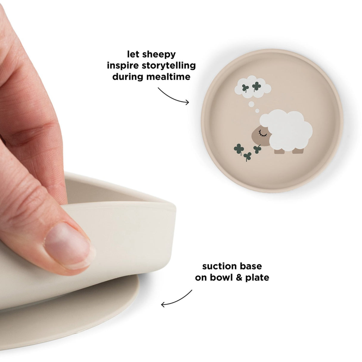 DonebyDeer Tiny Farm Sand Silicone Stick&Stay Plate
