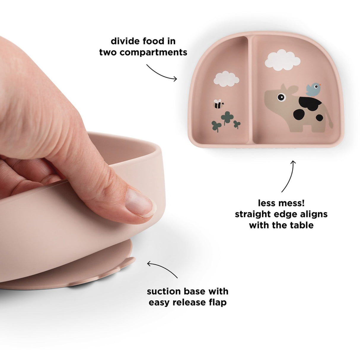 DonebyDeer Tiny Farm Powder Stick&Stay Inddelt Bowl