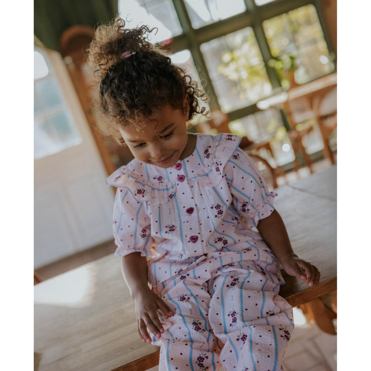 Fliink Chalk Pink Aop Colombe Ss Blouse