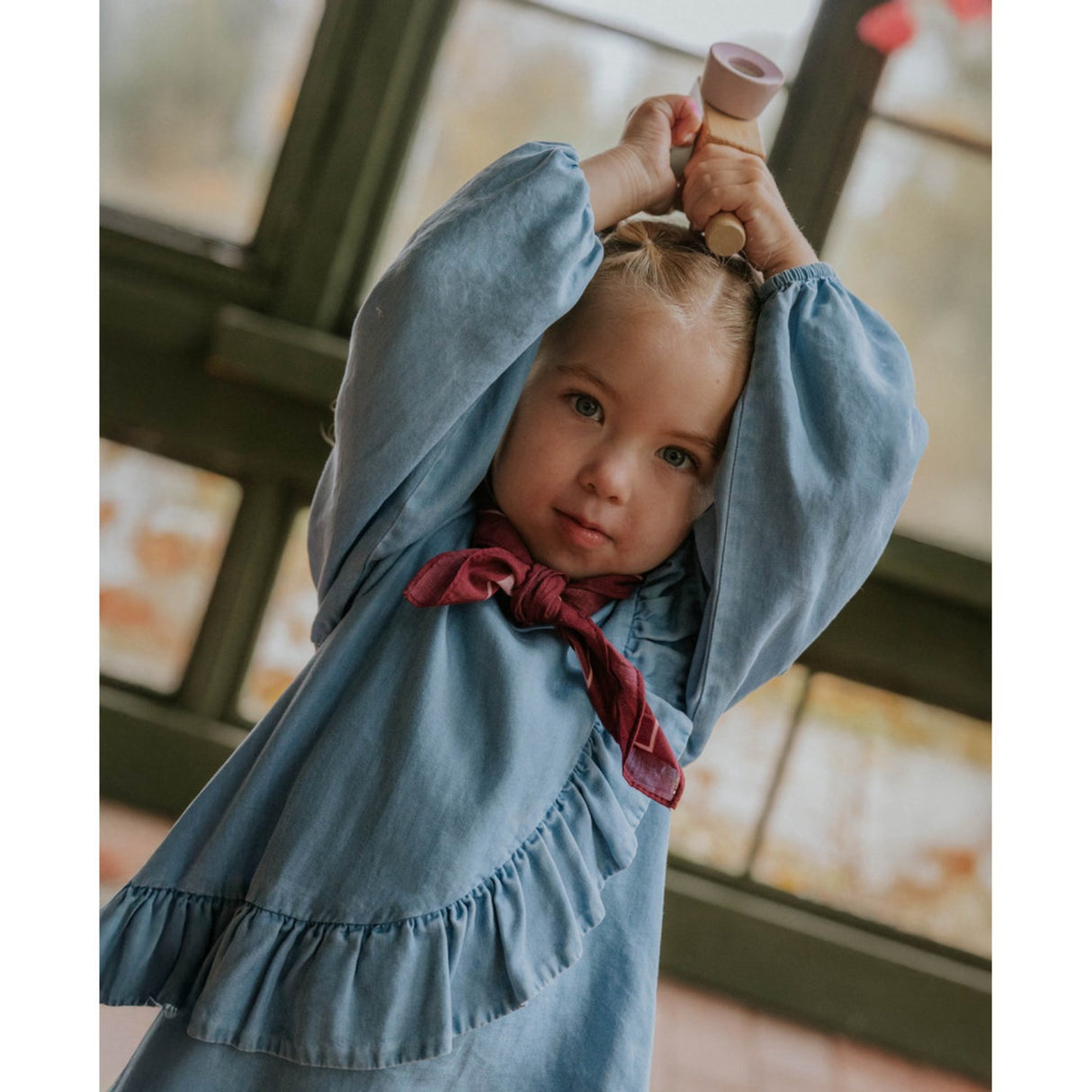 Fliink Medium Denim Blue Helene Ls Blouse