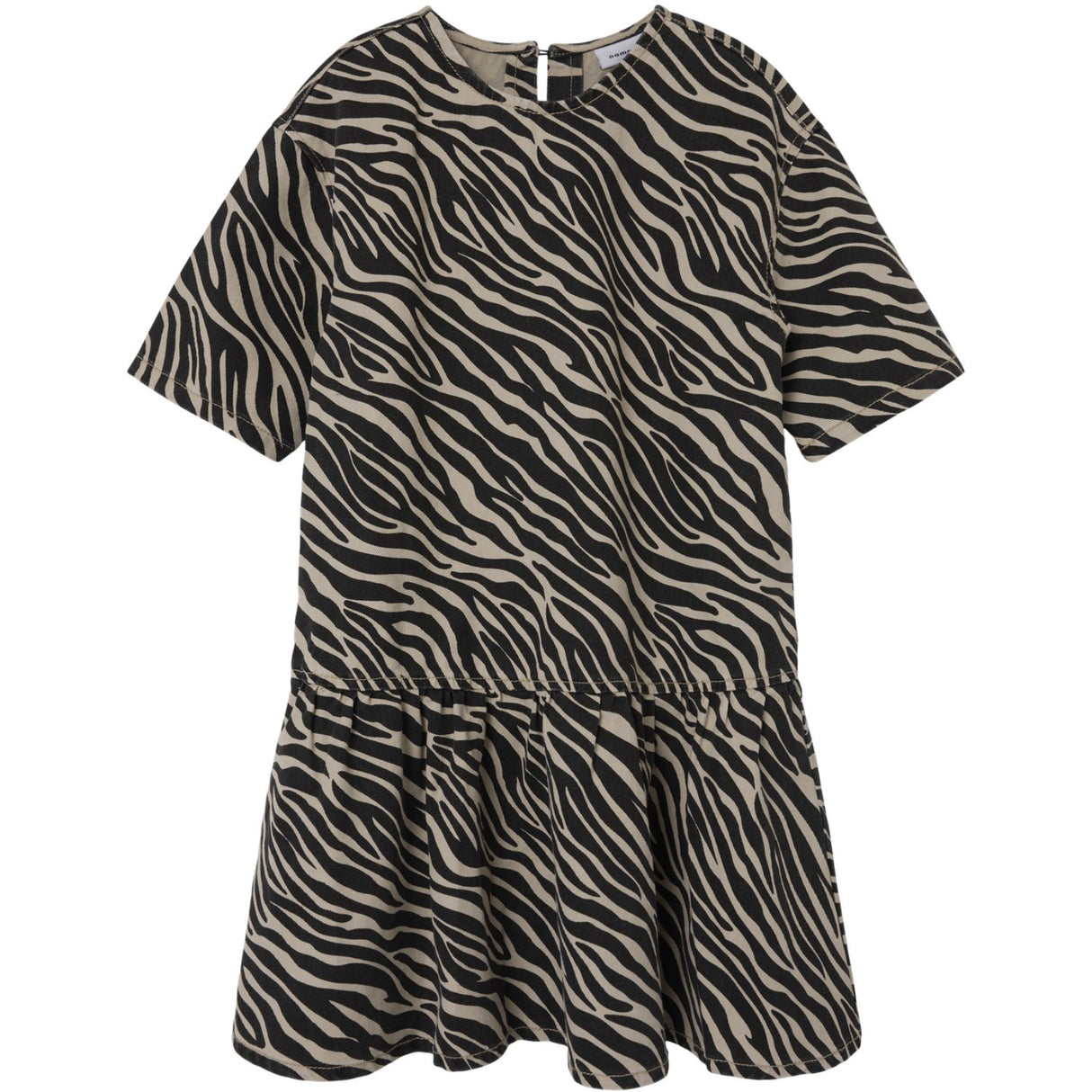 Name It Cement Black Zebra Nkfzebra Twill Ss Dress 4003-Td D