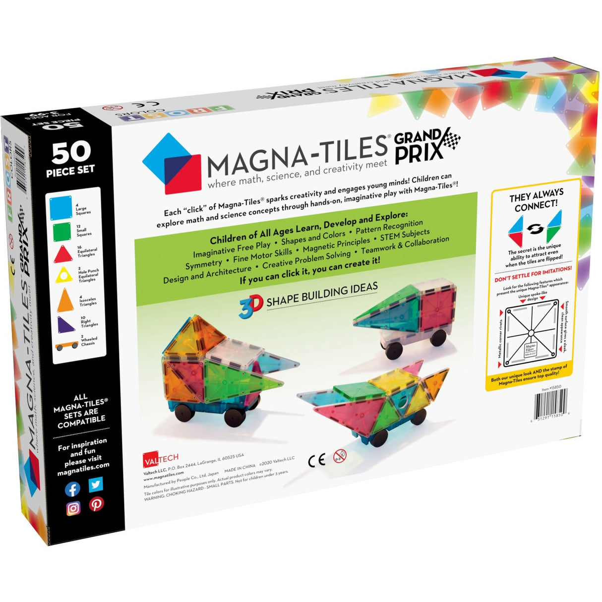 Magna-Tiles® Grand Prix Frost 50 Pcs