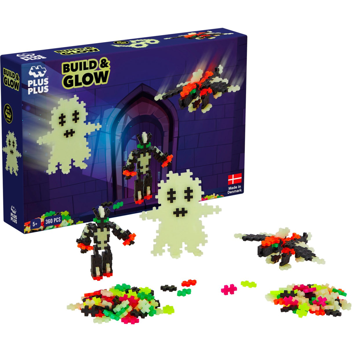 Plus-Plus Build And Glow - Glow In The Dark / 360 Pcs