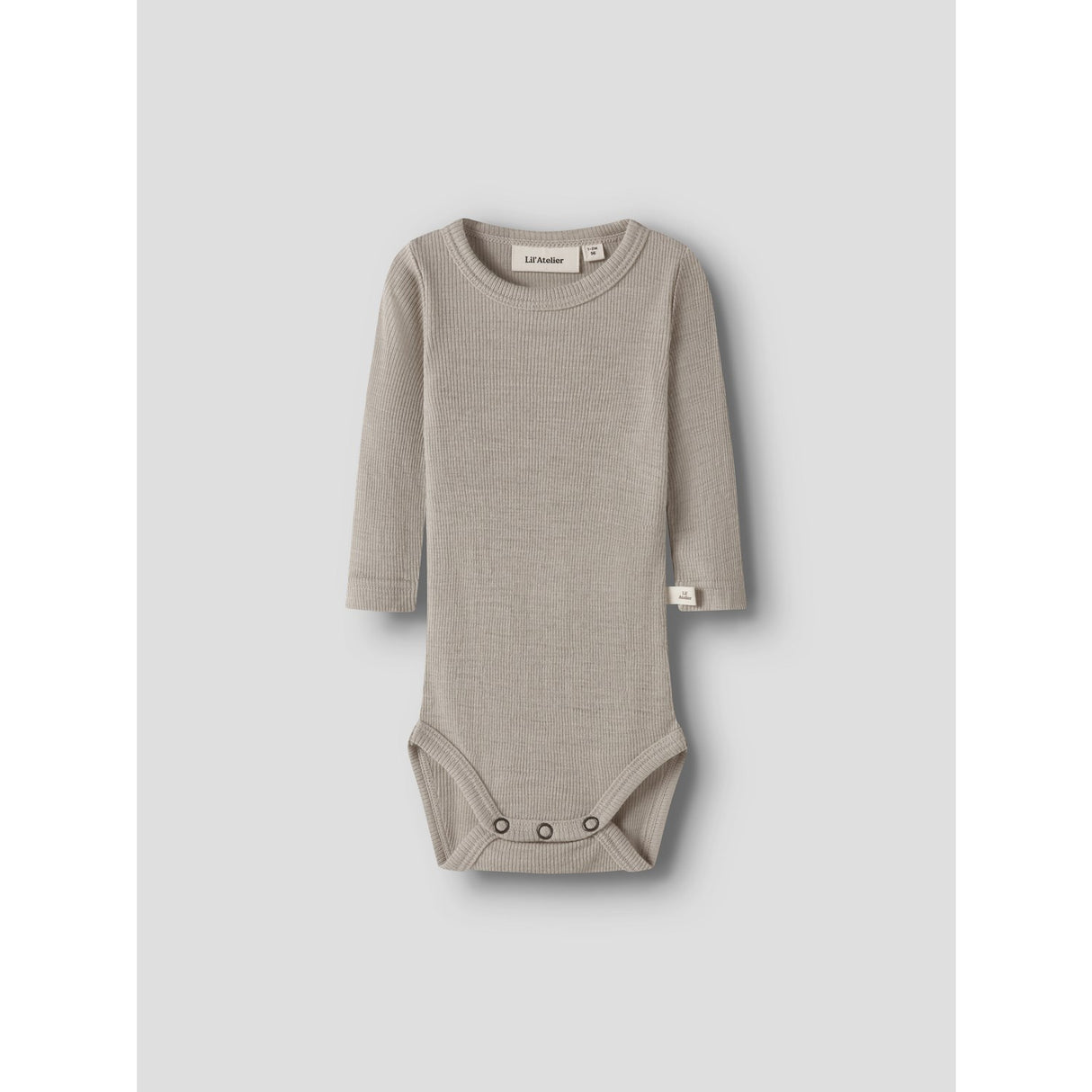 Lil'Atelier Feather Gray Nbnnalu Rib Wo/Mo Ls Slim Body Lil