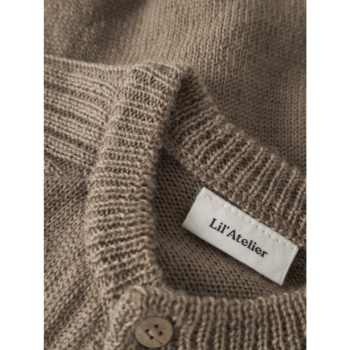 Lil'Atelier Sepia Tint Nbmnomo Noa Wool Ls Knit Card Lil