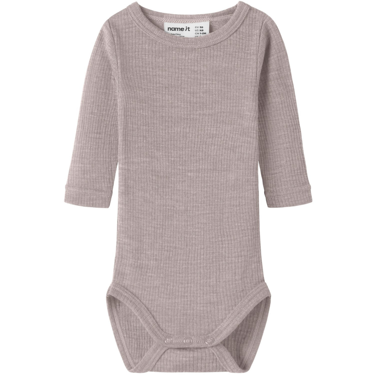 Name It Violet Ice Nbnwax Wool Rib Ls Body Noos