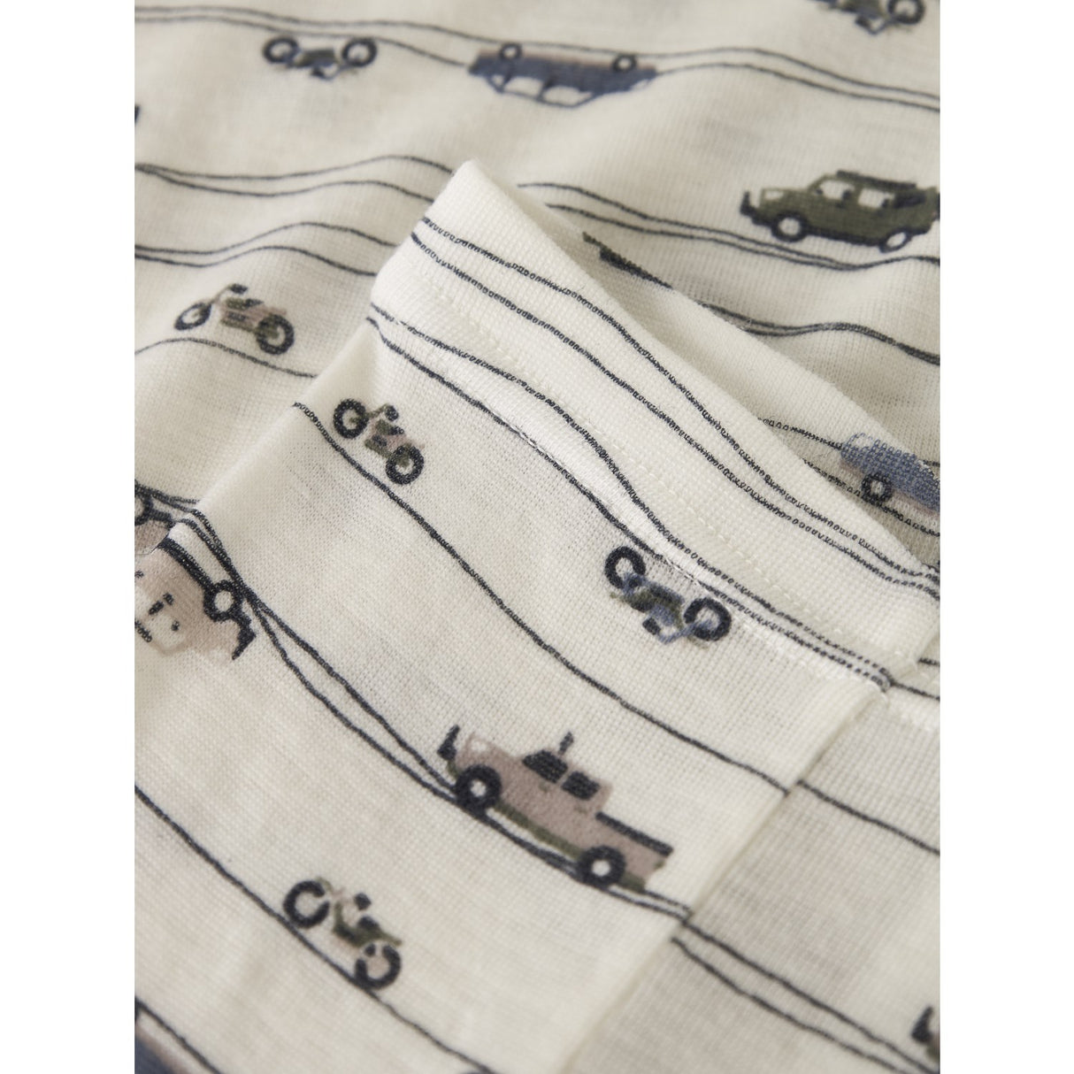 Name It Snow White Highway Nbmwang Wool Rib Longjohn Aop Noos