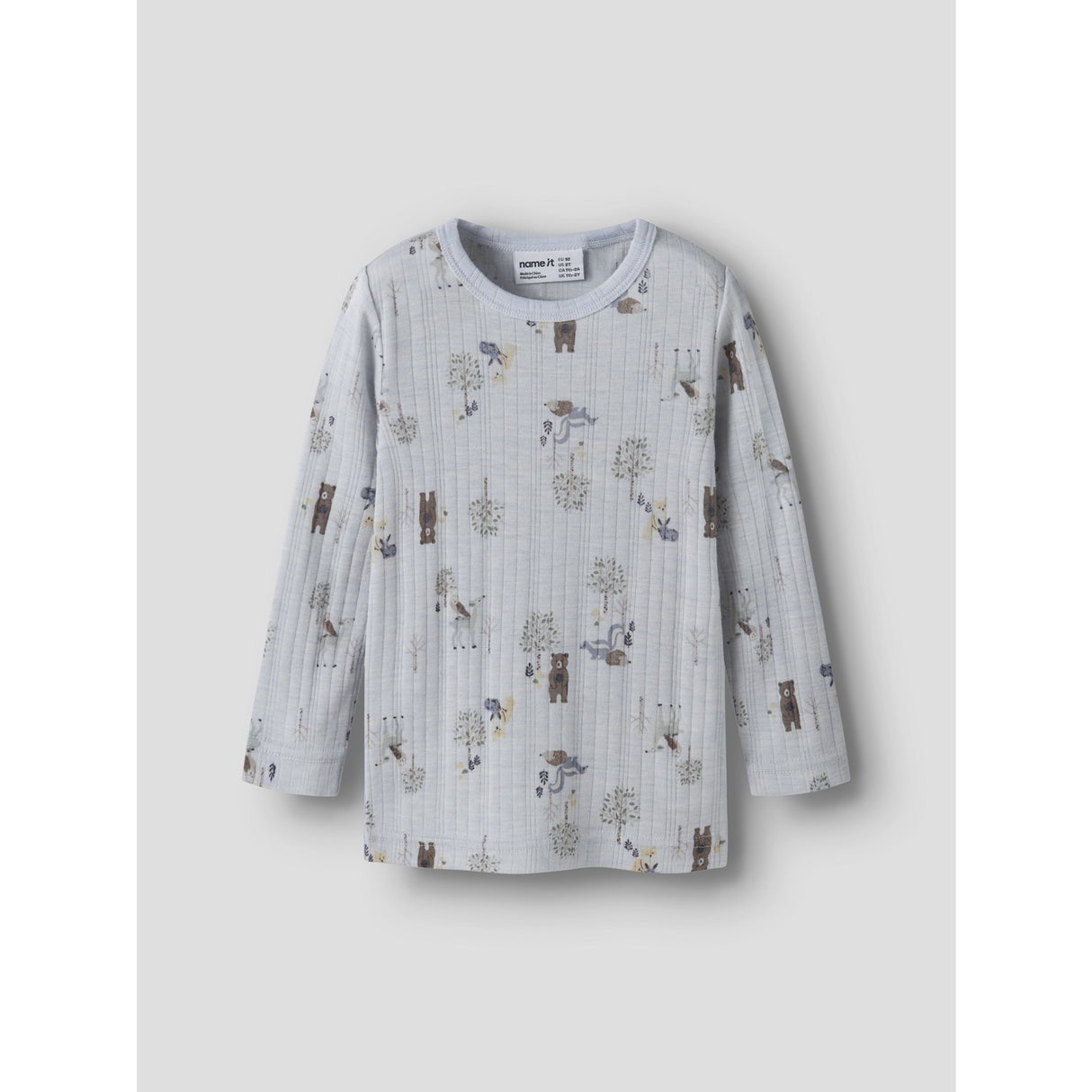 Name It Arctic Ice Forest Animals Nmmwang Wool Needle Ls Top Noos