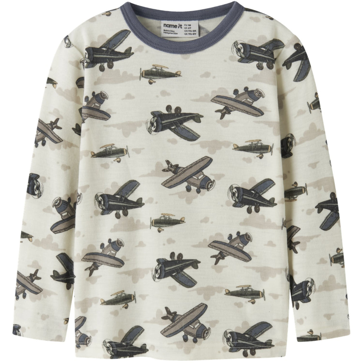 Name It Snow White Airplanes Nmmwillitus Wool Ls Top