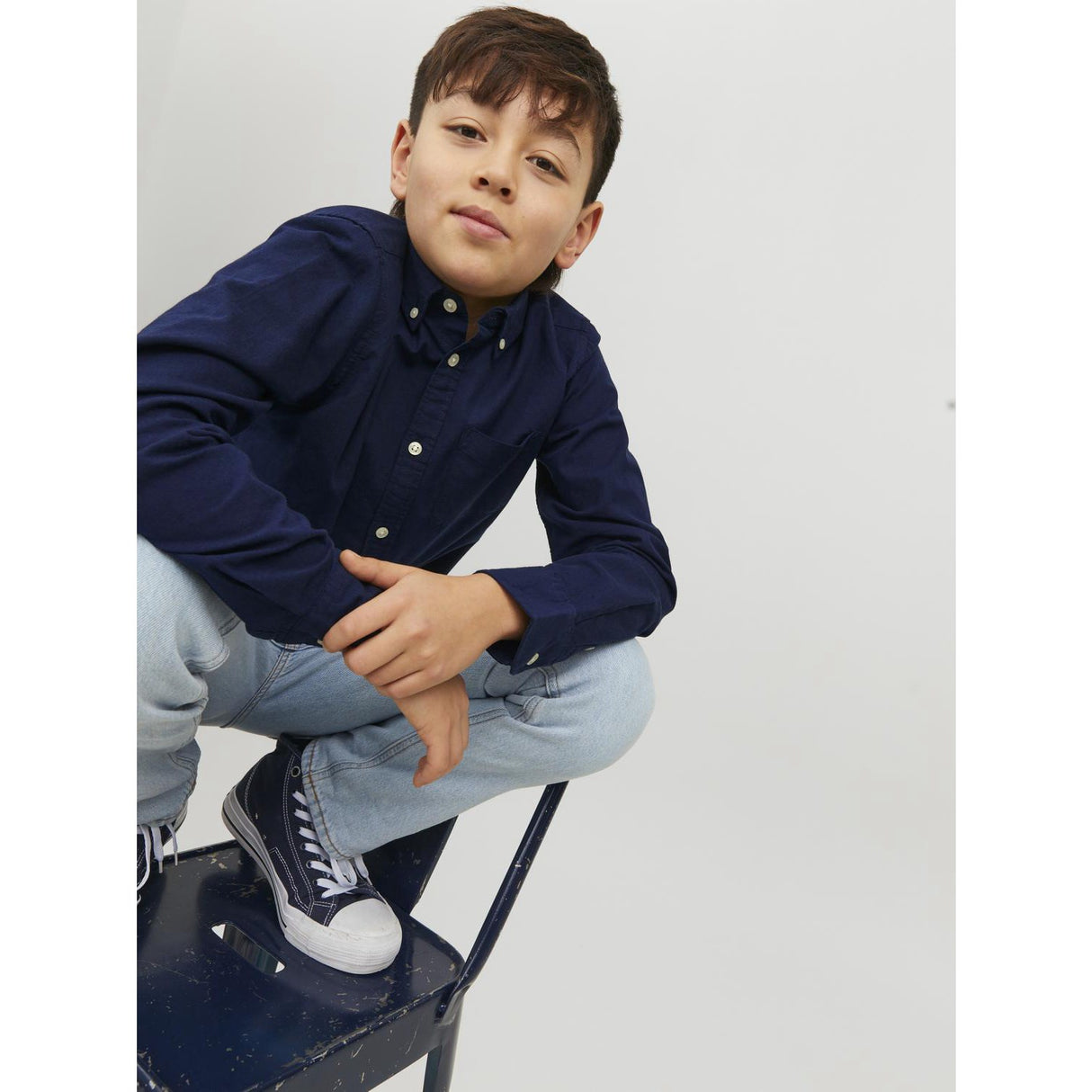 Jack & Jones Junior Navy Blazer Jjeoxford Shirt L/S Noos Jnr