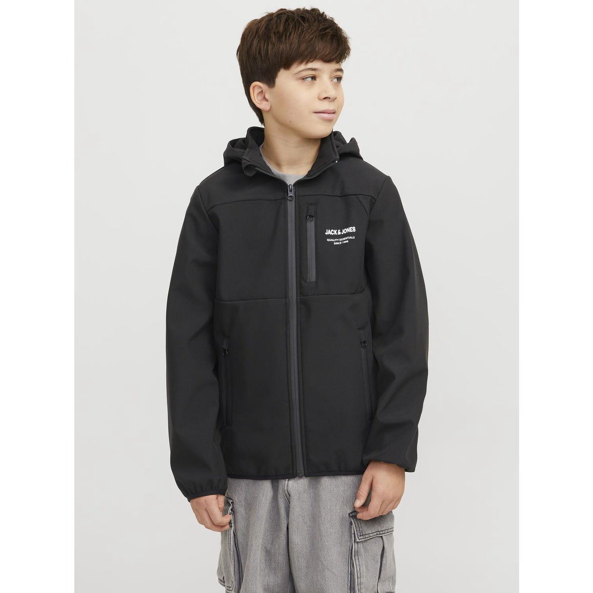 Jack & Jones Junior Black Jjetheo Softshell Jacket Noos Jnr