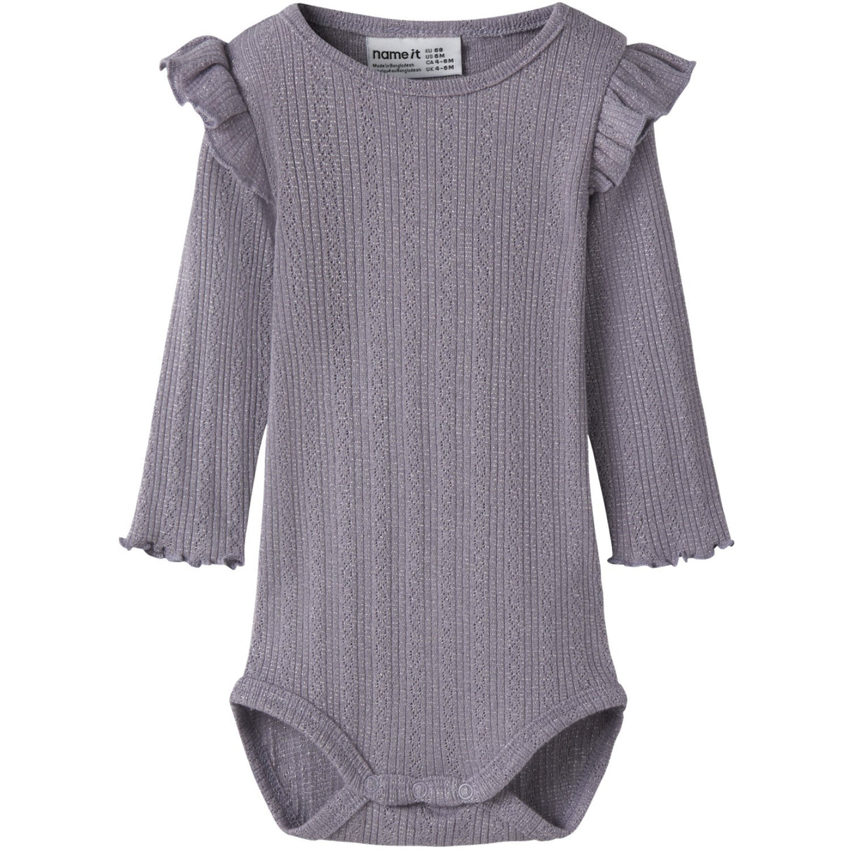 Name It Lavender Gray Melange Nbfblitta Ls Body