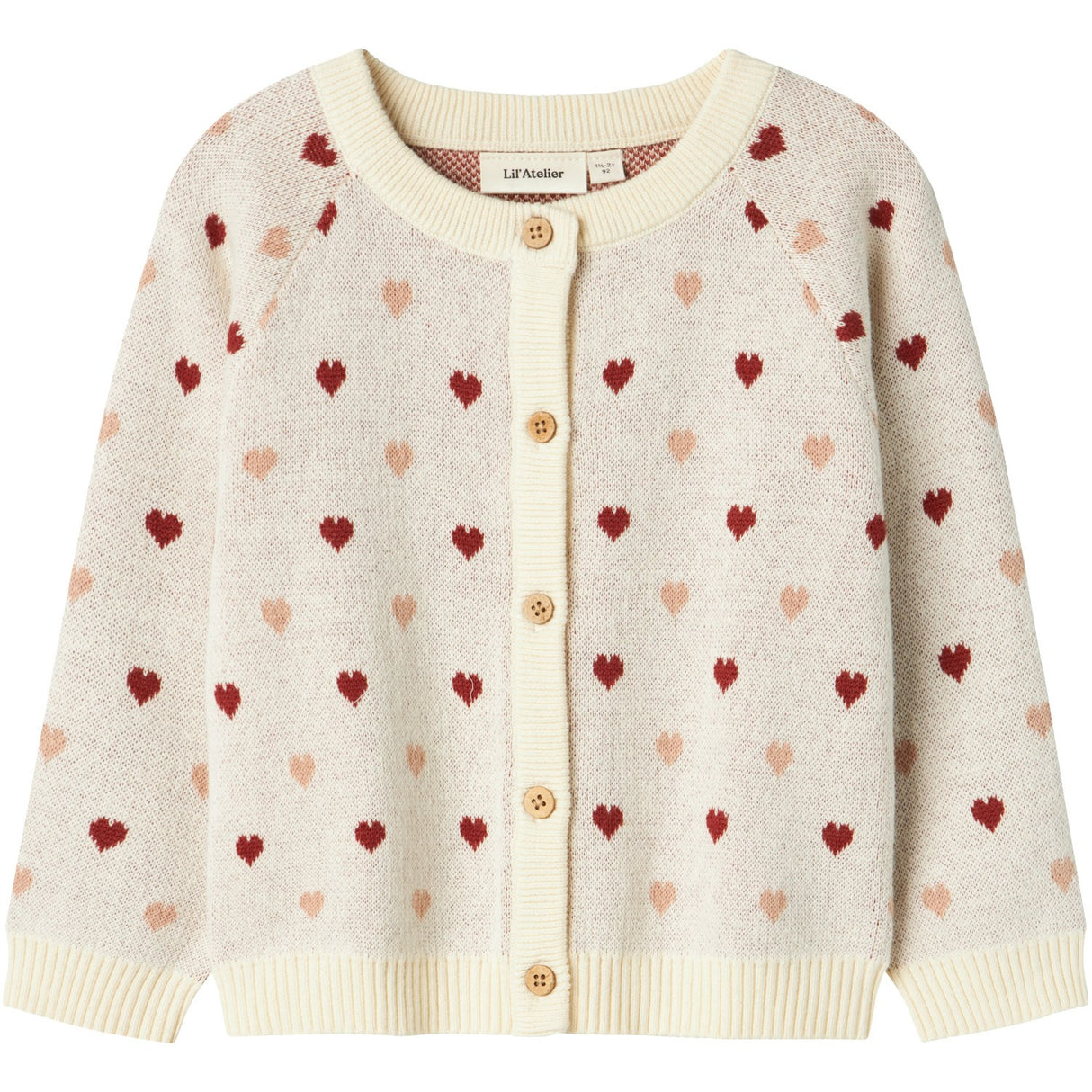 Lil'Atelier Turtledove Red Heart Nmfsaran Ls Knit Card Heart Lil