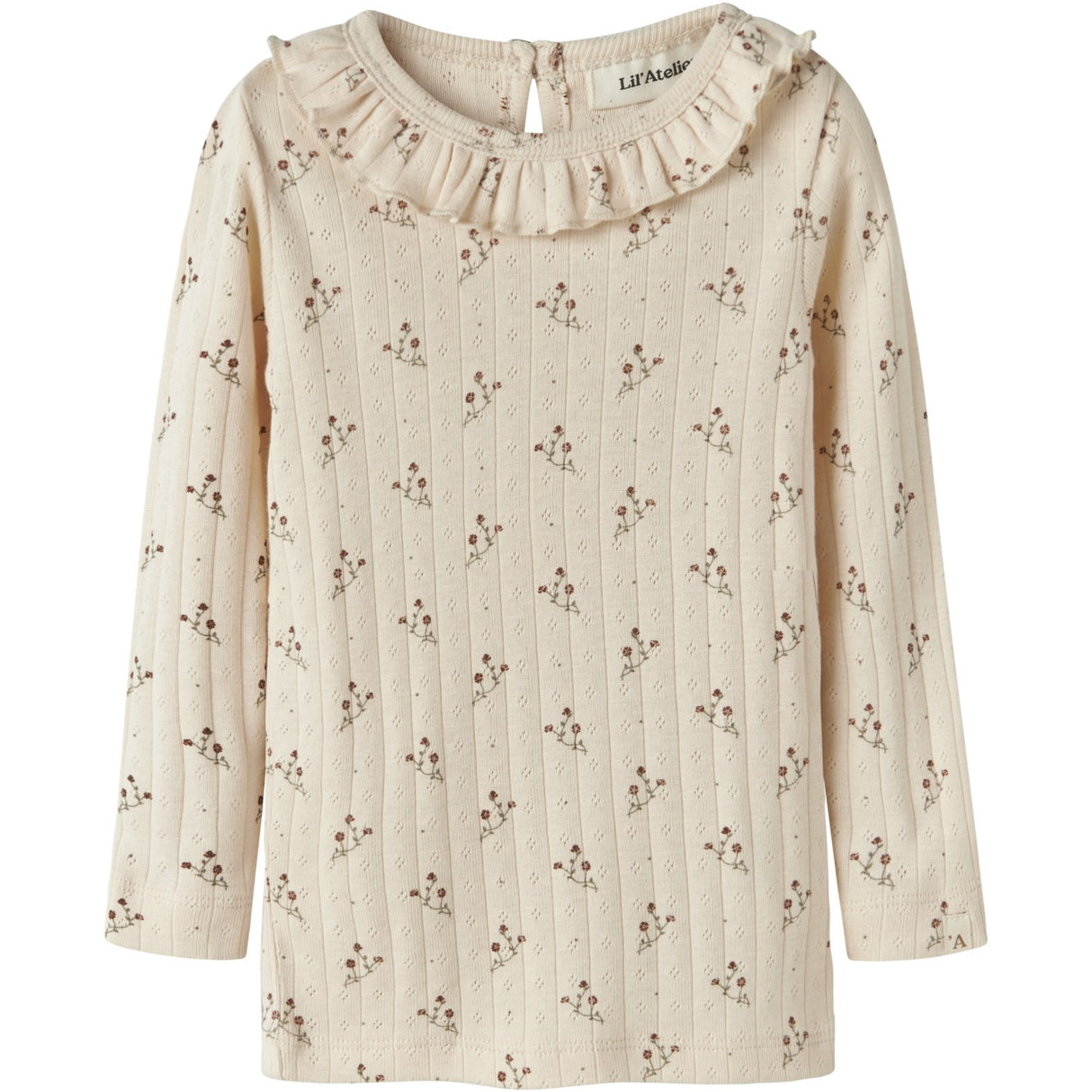Lil'Atelier Novelle Peach Flower Nmfrachello Ria Ls Slim Top Lil