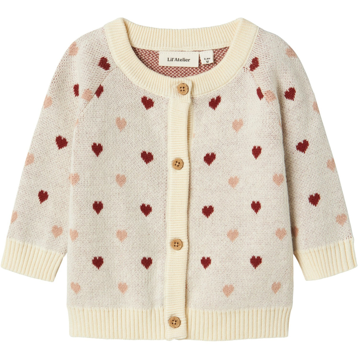 Lil'Atelier Turtledove Red Heart Nbfsaran Ls Knit Card Heart Lil