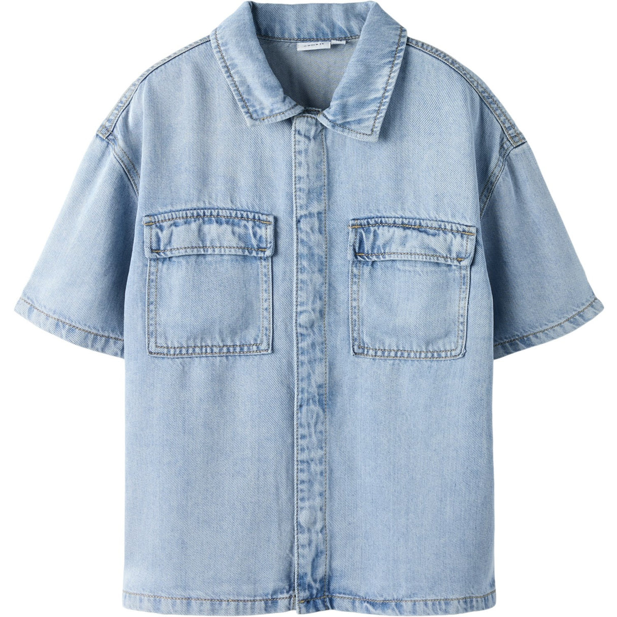 Name It Light Blue Denim Nkmjoy Boxy Dnm 1/2 Shirt 1860-Ph F