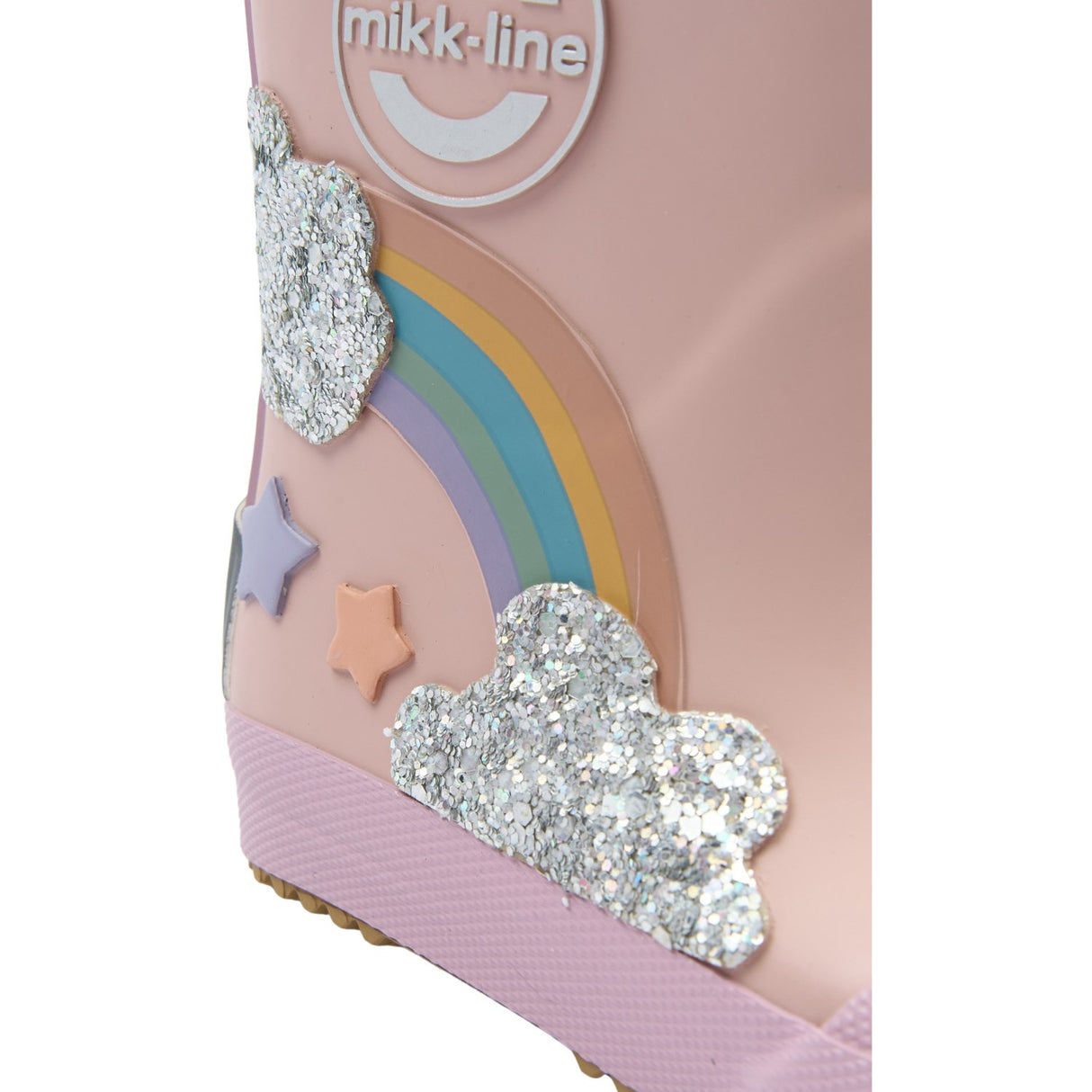 Mikk-Line Adobe Rose Wellies Rainbow Patch Barefoot