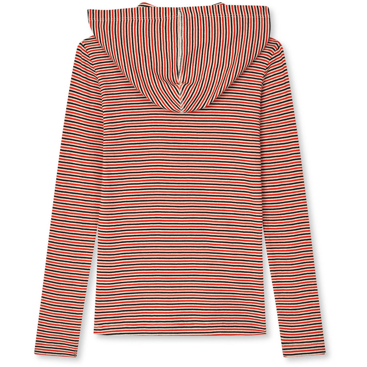 Mads Nørgaard Fiery Red/Vanilla Ice 2X2 Cotton Stripe Tally Hoodie