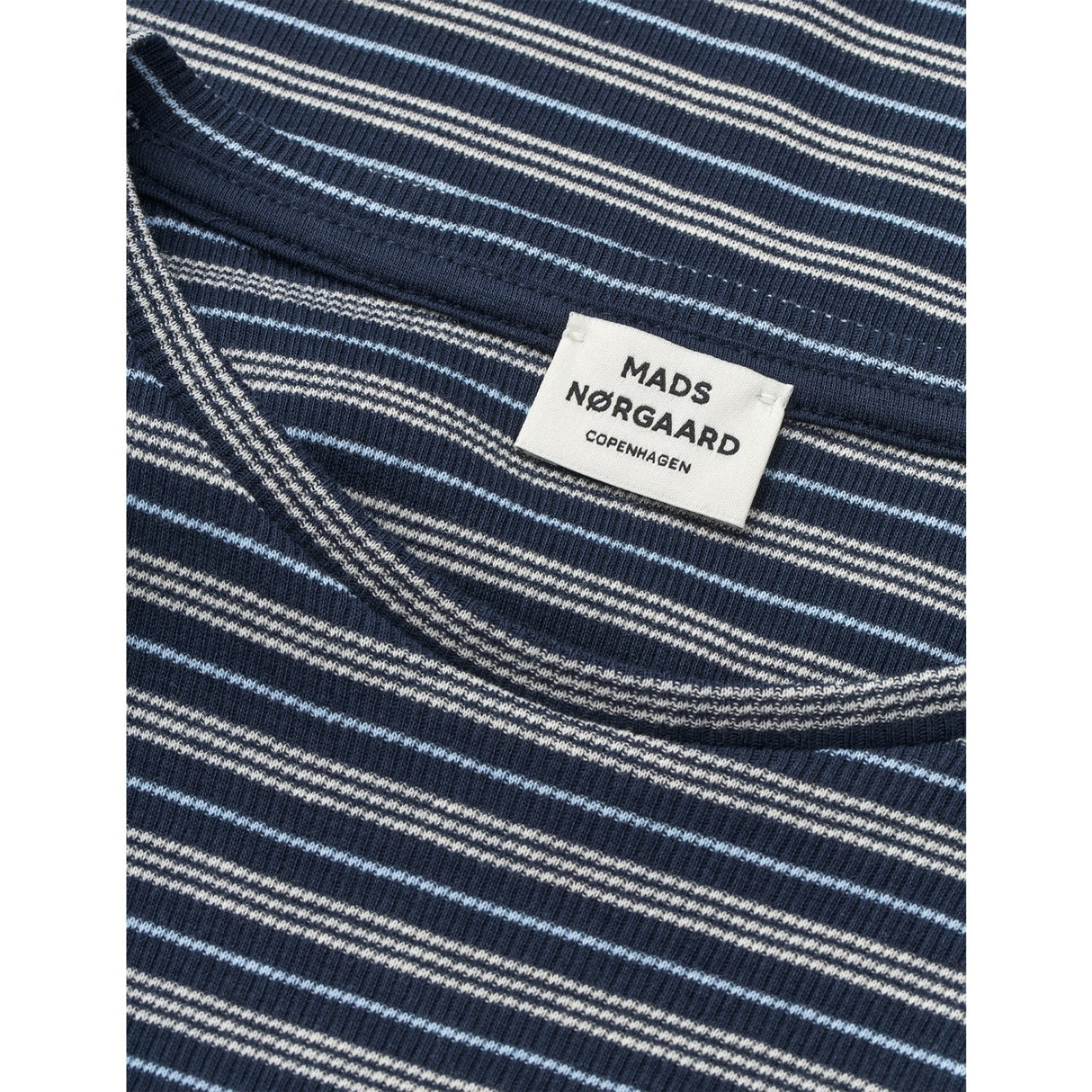 Mads Nørgaard Sky Captain/Vanilla Ice/Cashme 2X2 Cotton Stripe Stripe Tuviana Tee