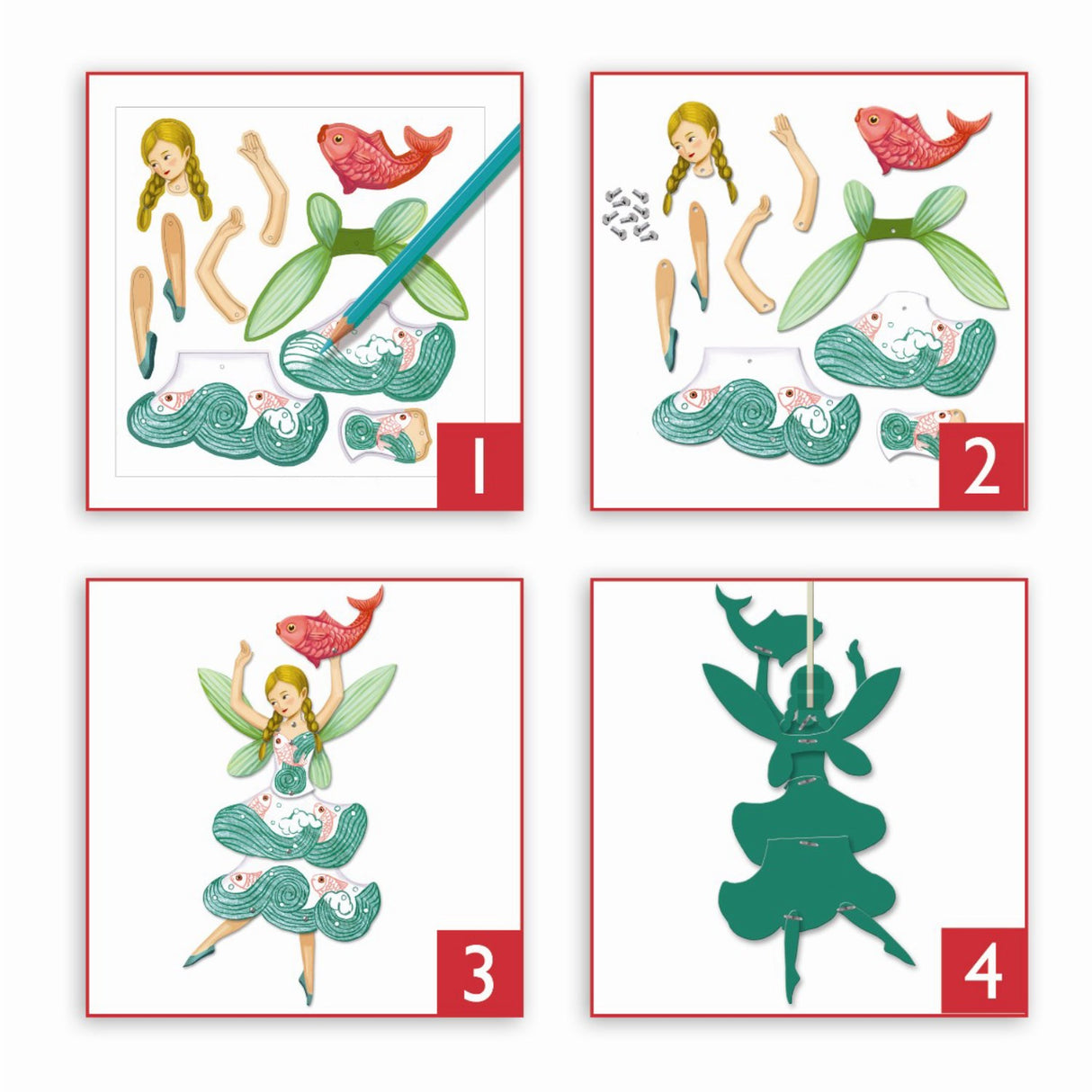 Djeco Creative Jumping Figures, Fairies