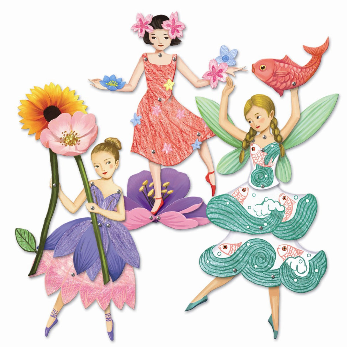 Djeco Creative Jumping Figures, Fairies
