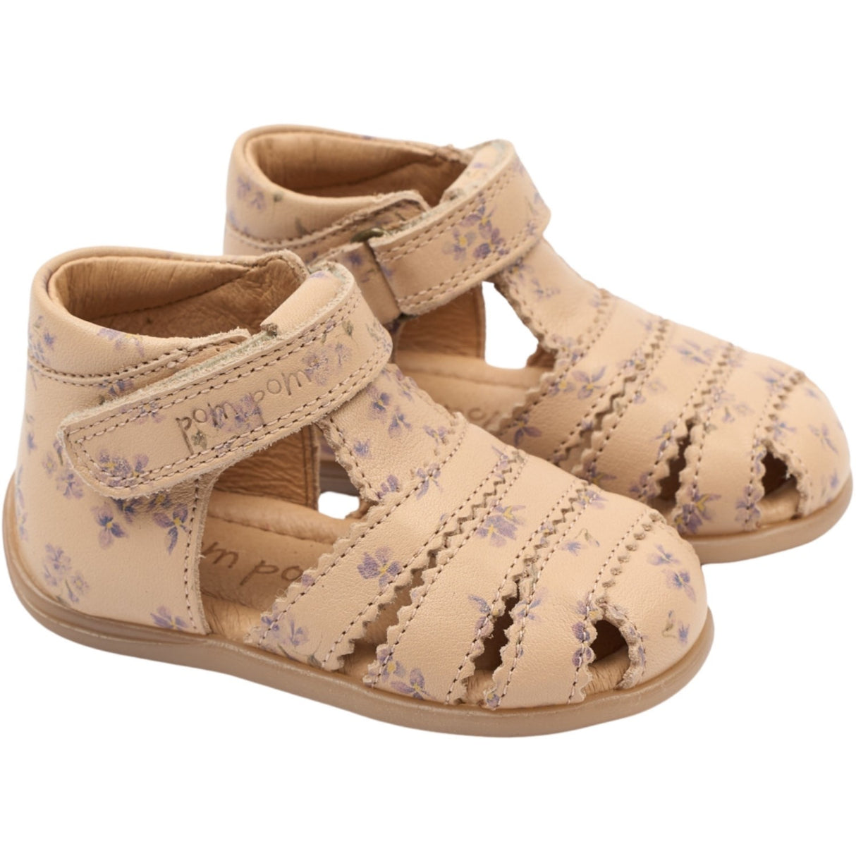 Pom Pom Fog Viola AOP Pi Starter Scallop Sandal