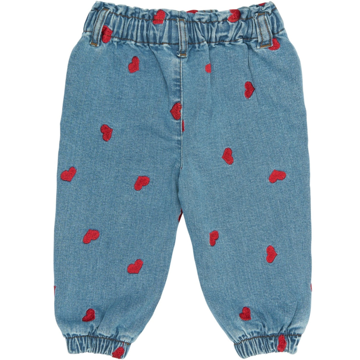 Petit Piao Light Blue Denim EMB PPEva Denim Pants
