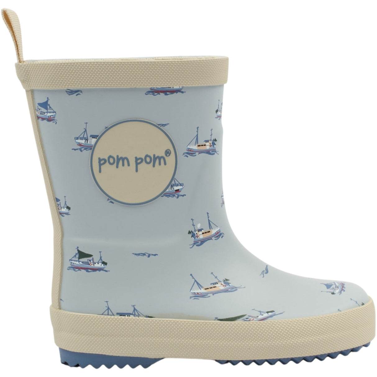 Pom Pom Pearl Blue Boat AOP Bliss Rubber Boot AOP