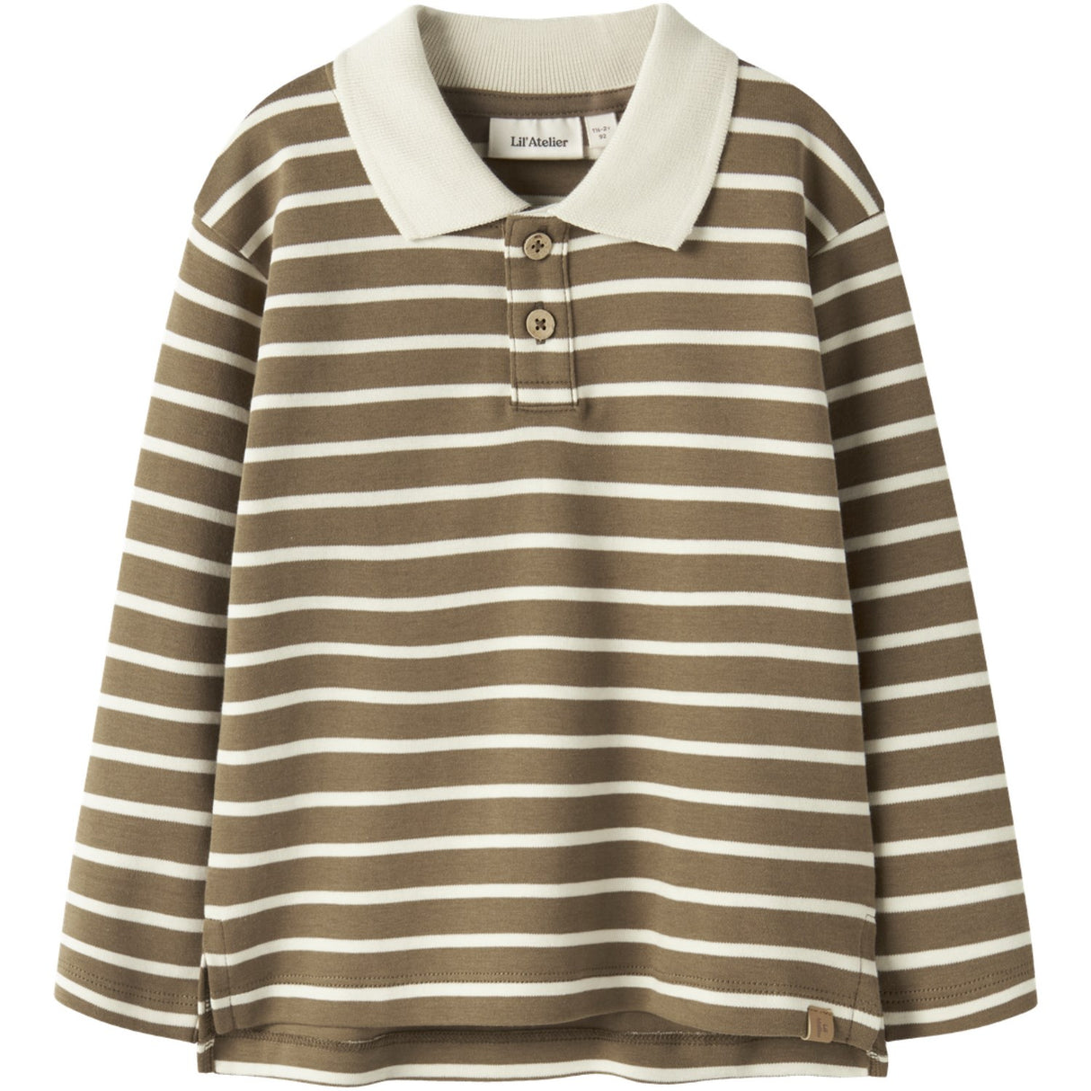 Lil'Atelier Kangaroo Turtledove Nmmlimia Ls Loose Polo Top Lil
