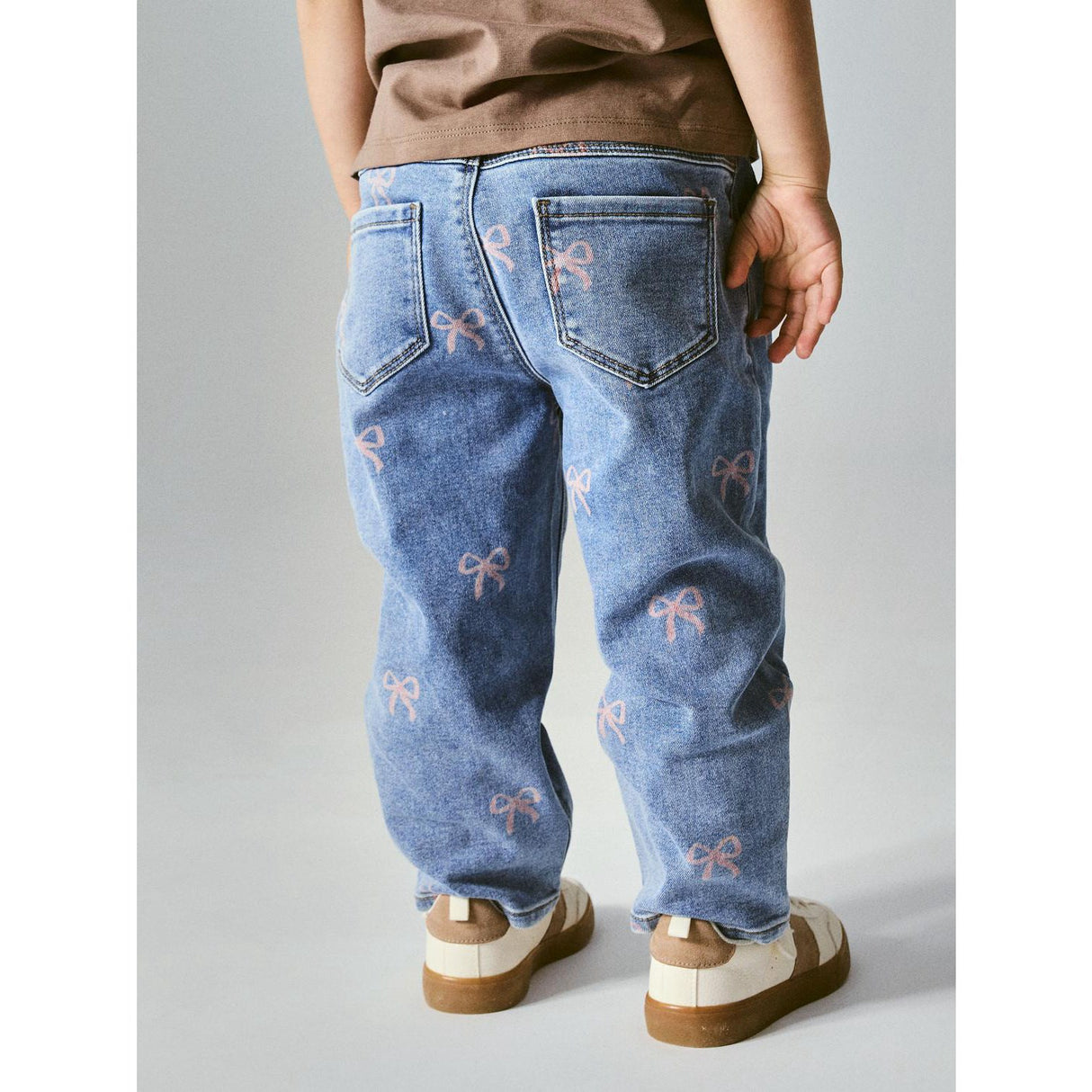 Name It Medium Blue Denim Bow Nmfbella Mom Shaped Jeans 3555-On Noos