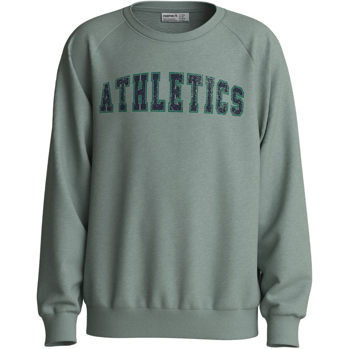 Name It Green Milieu Athletics Nkmvion Ls Nreg Sweat Unb