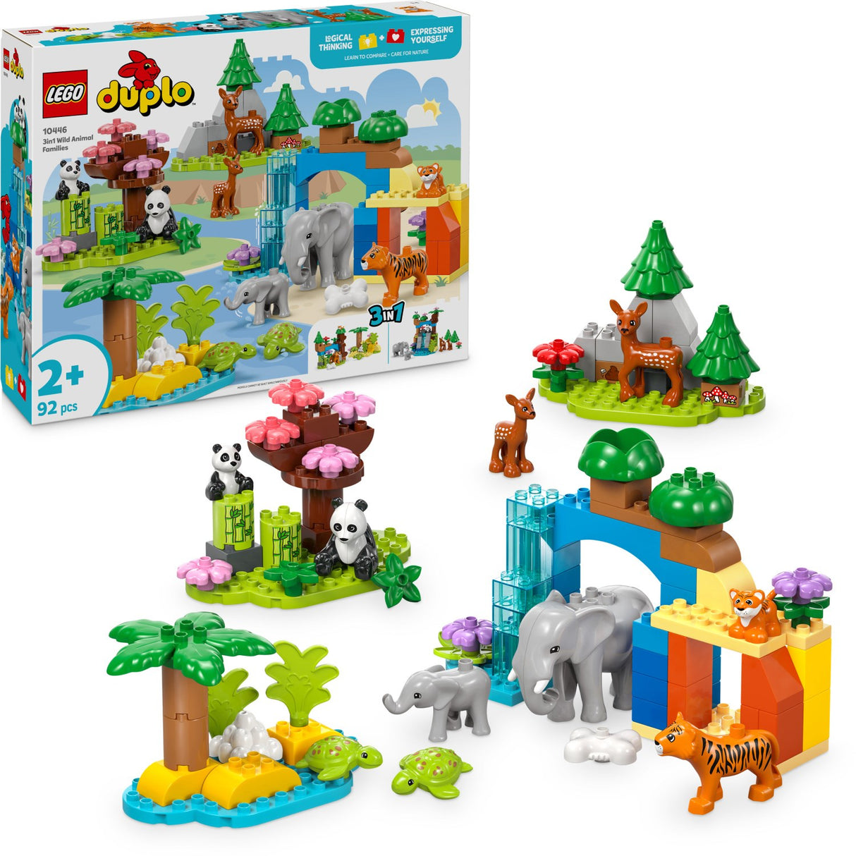 LEGO® DUPLO Town - 3-i-1 Vilde Dyrefamilier 10446