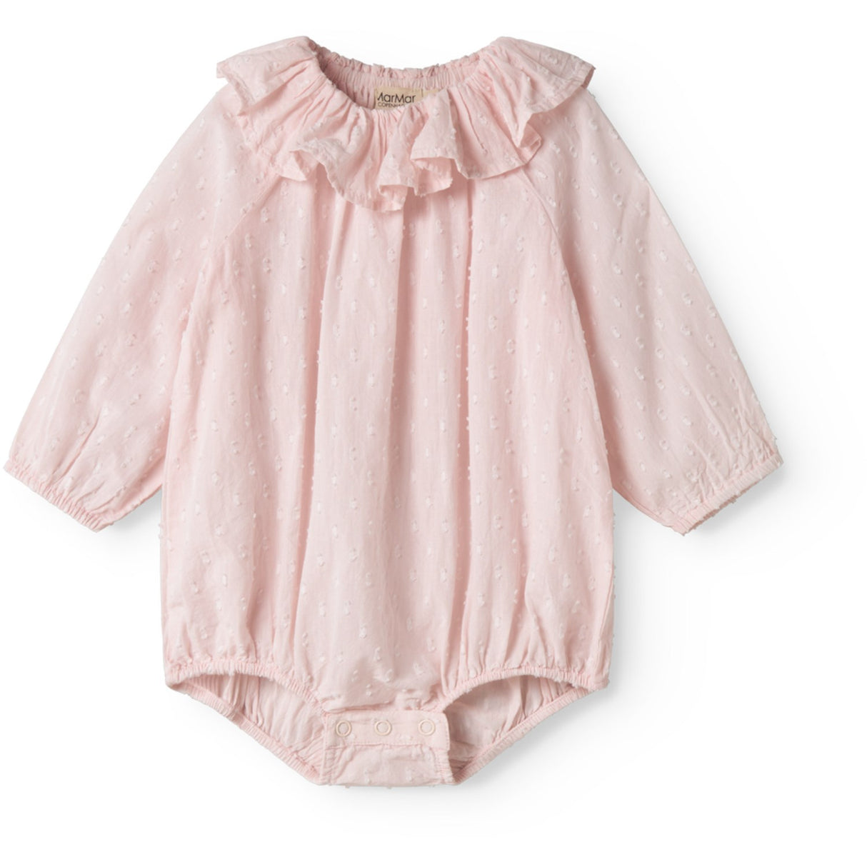 MarMar Cotton Dobby Rosa Rosetta LS Onesie