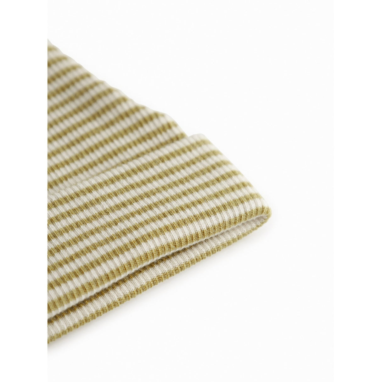 MarMar Newborn Modal Fine Rib Olive Stripe Aiko Hat
