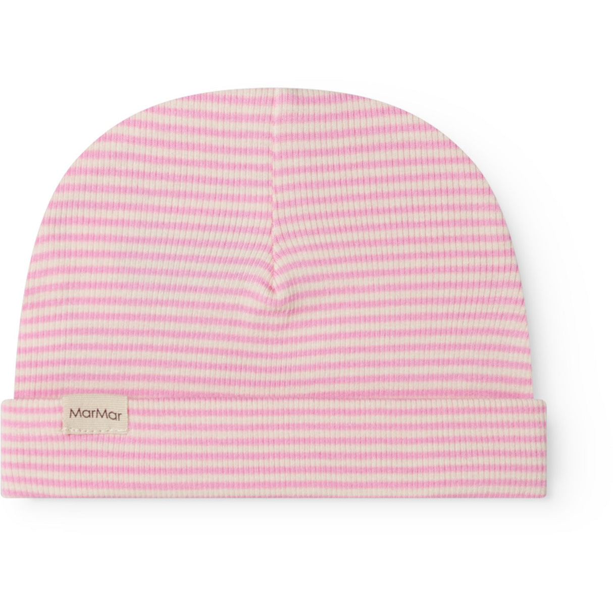 MarMar Newborn Modal Fine Rib Pink Stripe Aiko Hat
