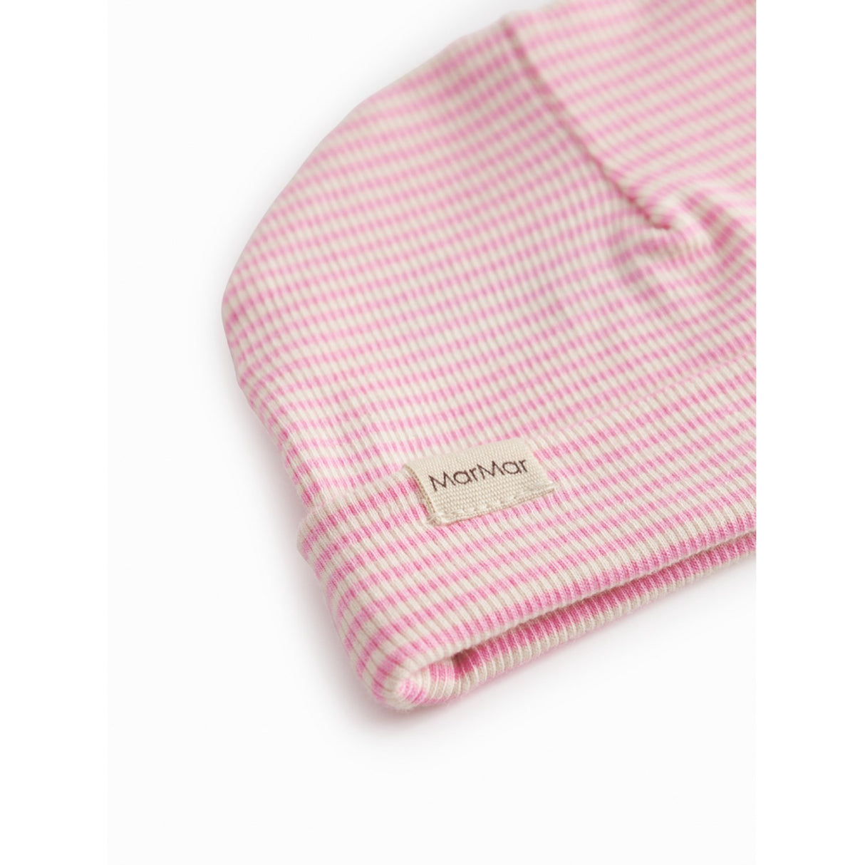 MarMar Newborn Modal Fine Rib Pink Stripe Aiko Hat