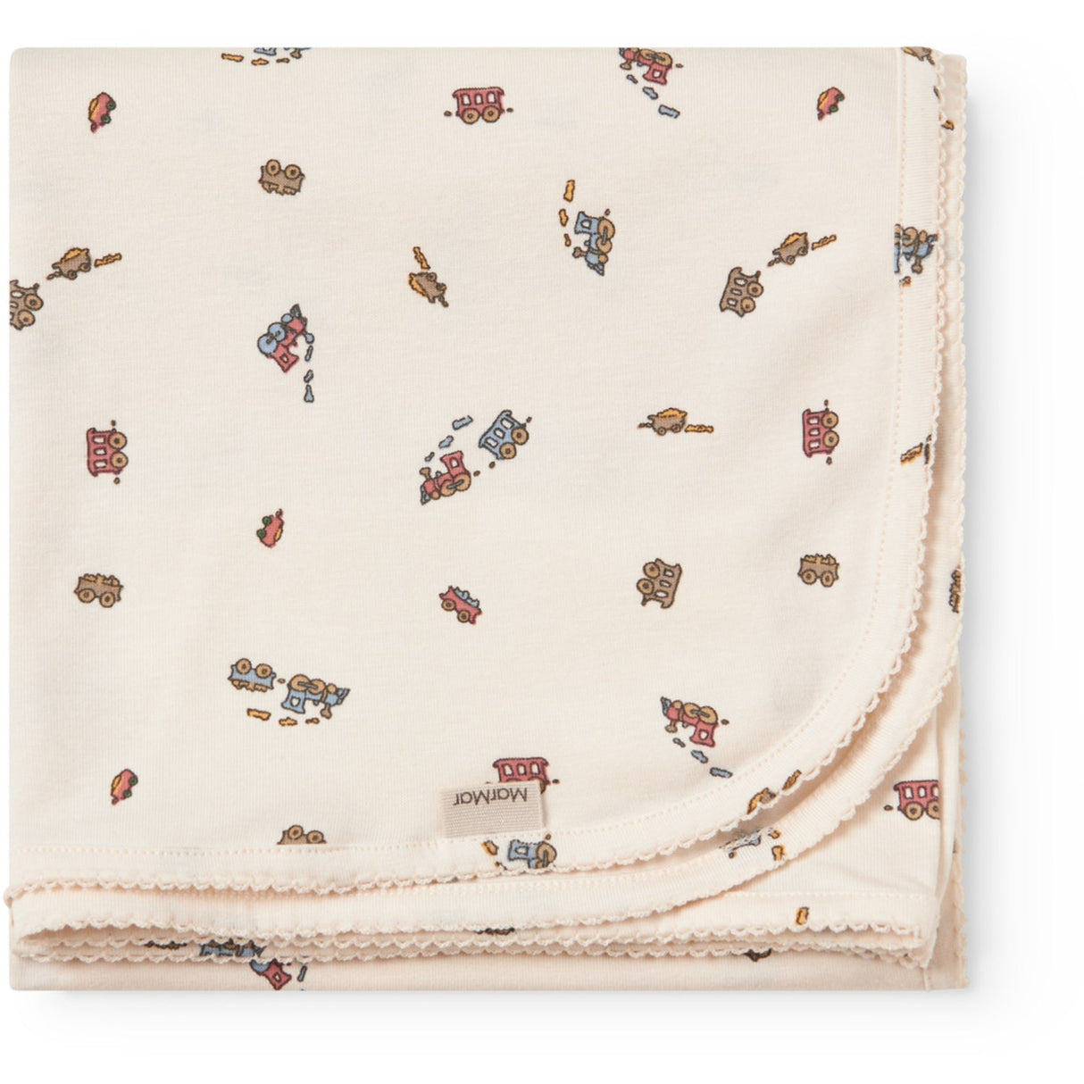 MarMar Newborn Modal Smooth Print Trains Alida Blanket