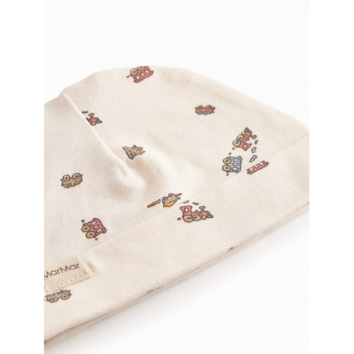 MarMar Newborn Modal Smooth Print Trains Aiko Hat
