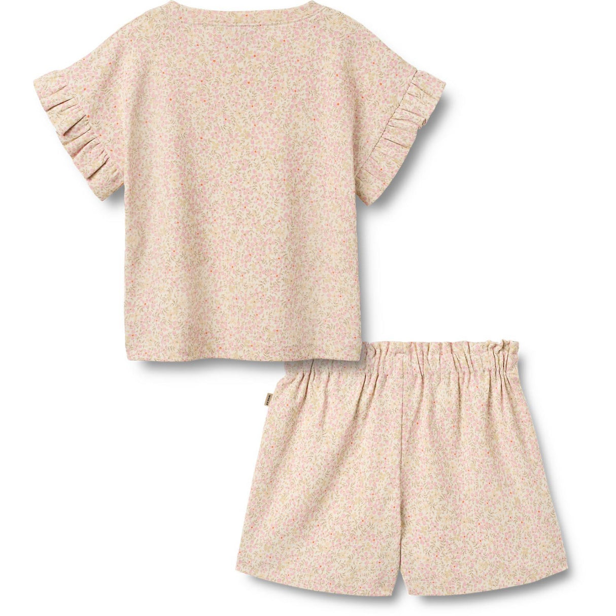 Wheat Coral Flowers Set T-shirt & Shorts Ally