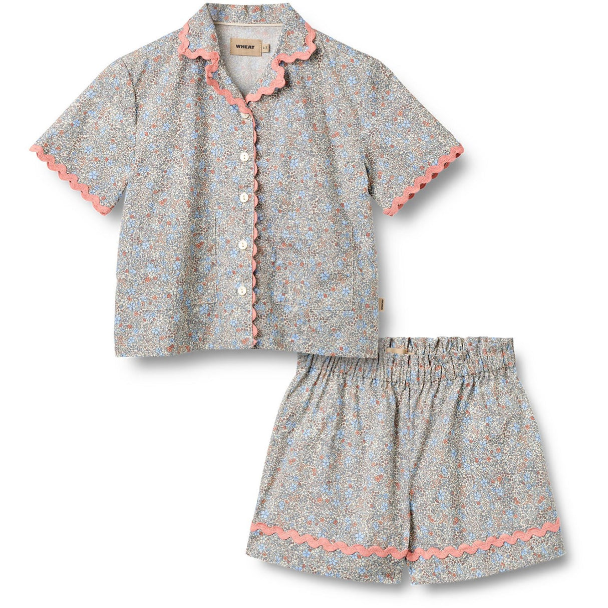 Wheat Air Blue Flowers Set Shirt S/S & Shorts Vilma