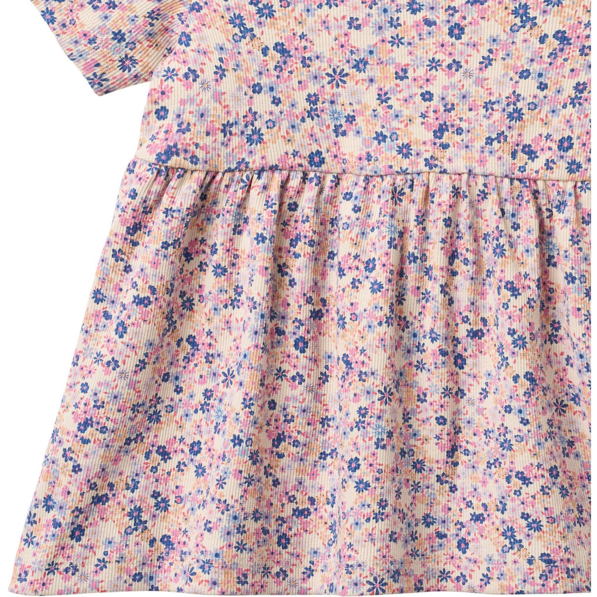 Wheat Pink Blue Flowers Jersey Dress Anna