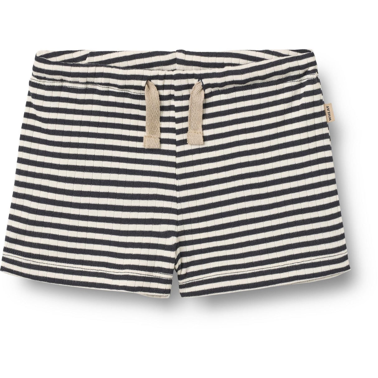 Wheat Navy Rib Stripe Jersey Shorts Vic