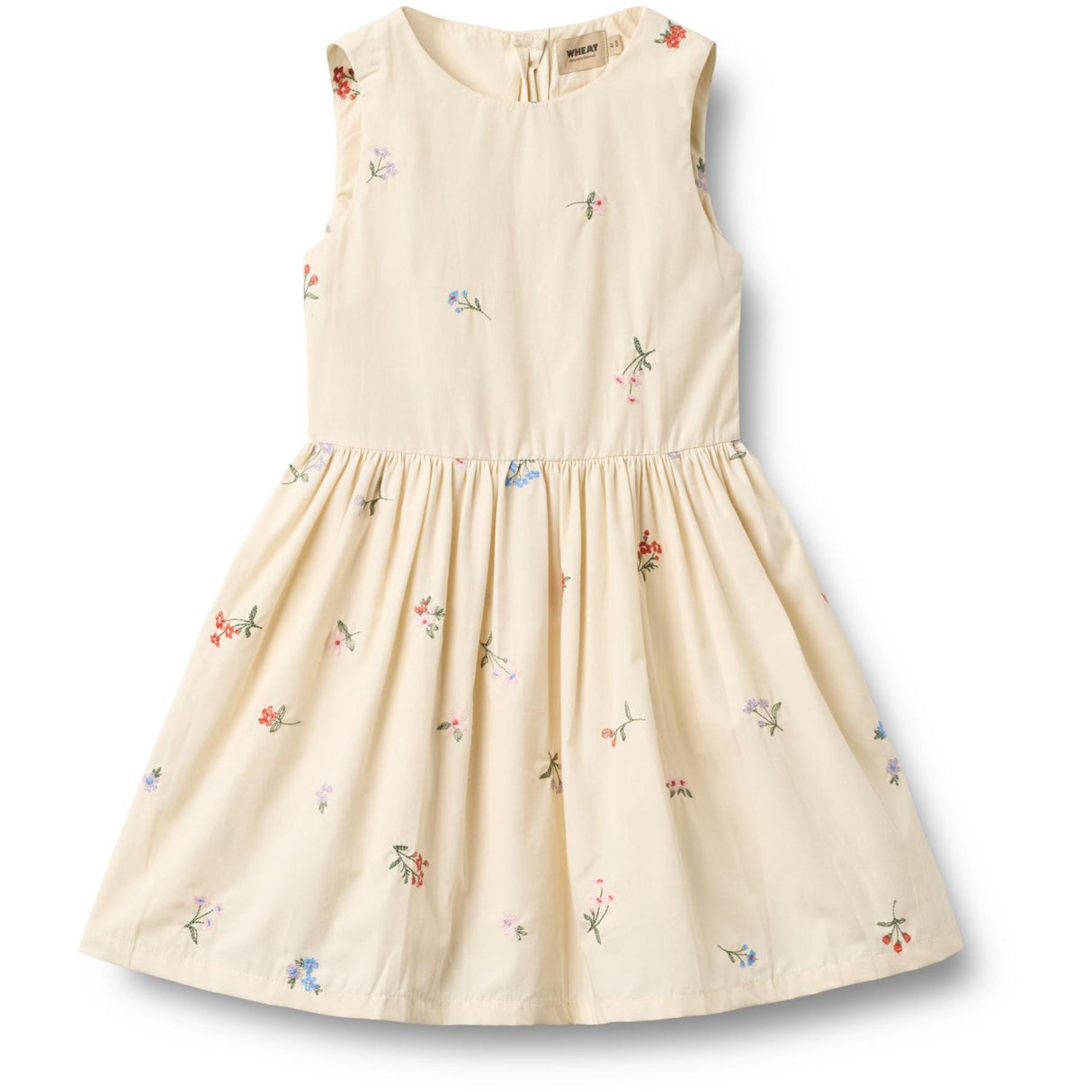 Wheat Ivory Embroidery Flowers Dress Thelma